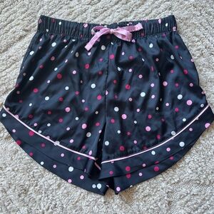 Serra Black Satin Polka Dot Pajama Shorts